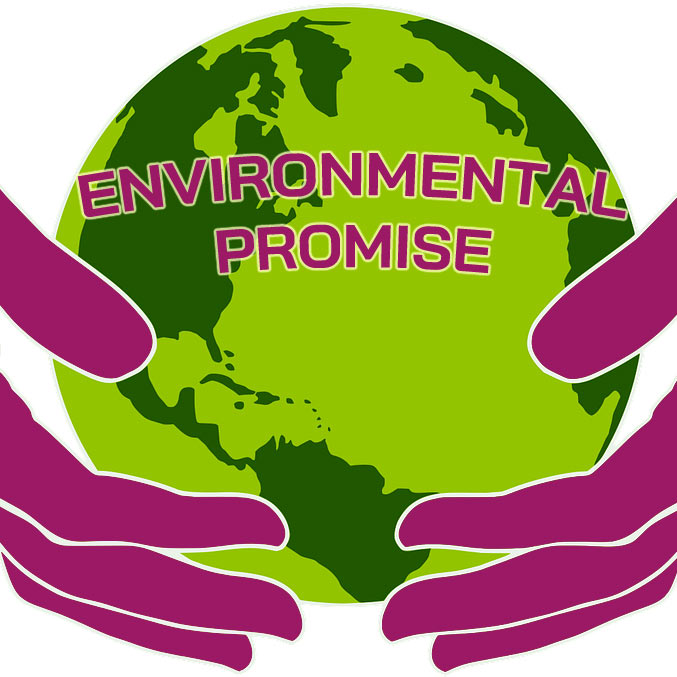 environmental promise image - a world being held by 2 hands
